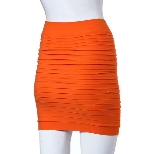 JECKSION Skirts Womens High Waist Womens Short Skirt 2016 Fashion Solid Elastic Pleated Package Hip Skirt For Lady #LN