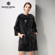 Load image into Gallery viewer, Winter Fashion O-Neck Mink Fur coat Slim fur coat women Three colors fur coats for women Genuine Leather fur coat WINTER PALACE