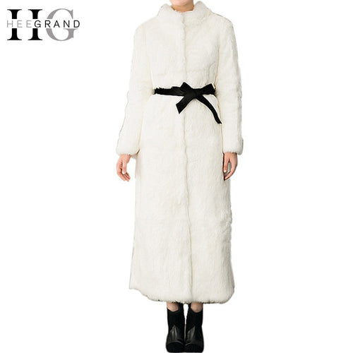 HEE GRAND Winter Jackets Faux Fox Mink Fur Coat Women Luxury X-Long Fake Fur Warm Outwears Mujer Female Faux Fur Parkas WWD308