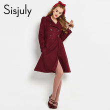 Load image into Gallery viewer, Sisjuly vintage overcoats winter autumn belt lace-up double breasted turn down collar vintage elegant fashion female overcoats