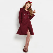 Load image into Gallery viewer, Sisjuly vintage overcoats winter autumn belt lace-up double breasted turn down collar vintage elegant fashion female overcoats