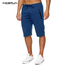 Load image into Gallery viewer, Shorts Men 2018 Summer Solid Men Shorts Casual Loose Bermuda Masculina Beach Drawstring Zipper Shorts Classic Knee Length Shorts
