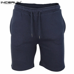 INCERUN Summer Beach Shorts Men 2018 Casual Jogger Bermudas hombre Gyms Plain Mens Fitness Workout Short homme