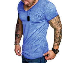 Load image into Gallery viewer, 2018 Summer Gradient Color Casual Tshirts Men Crew Neck Short Sleeve Loose Fitness Joggers Muscle Tee Bodybuilding T-Shirts