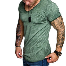 Load image into Gallery viewer, 2018 Summer Gradient Color Casual Tshirts Men Crew Neck Short Sleeve Loose Fitness Joggers Muscle Tee Bodybuilding T-Shirts