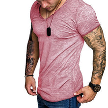Load image into Gallery viewer, 2018 Summer Gradient Color Casual Tshirts Men Crew Neck Short Sleeve Loose Fitness Joggers Muscle Tee Bodybuilding T-Shirts