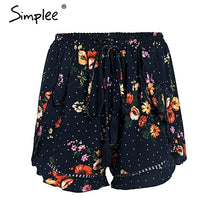 Load image into Gallery viewer, Simplee Ruffle tassel mini shorts women Floral print beach summer shorts female Streetwear elastic hight waist shorts 2018