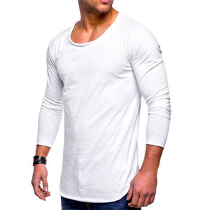 Stylish Basic Solid Men's T-Shirts Long Sleeve Slim Fit O-Neck Muscle Tee Joggers Workouts Casual Tshirt Men Clothing Masculino