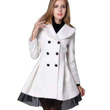 Load image into Gallery viewer, 2018 Autumn Winter Fashion Women Woolen Coat double-breasted Lapel Long Sleeve Skirt Outwear Coat