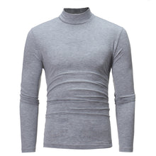 Load image into Gallery viewer, Men&#39;s Autumn Winter Pure Color Turtleneck Long Sleeve T-shirt Top Blouse
