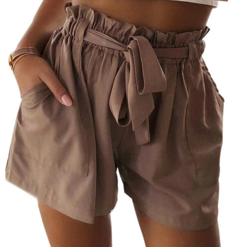 Sexy Women Fashion Loose Shorts Lace Up Elastic Waist Summer Beach Short Pants Shorts