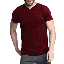 Load image into Gallery viewer, 2018 Men&#39;s T-shirt Henley Shirts Casual Muscle Tee Short Sleeve Pullover Tshirt Men Clothes Fashion Slim Fit Male Top 3XL Hombre
