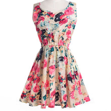 Load image into Gallery viewer, USA SIZE Summer bottom skirt Sleeveless printed chiffon dress Floral vest dress