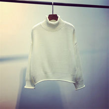 Load image into Gallery viewer, WKOUD New Candy Colors Shorts Sweater 2018 Turtleneck Knitted Pullover Women's Casual Jumper Sweaters Streetwear M8166