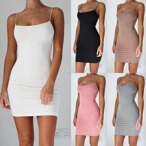 Fashion Sleeveless Dress Sexy Women Package Hip Mini Dress Casual Style Slim Sexy  Dress