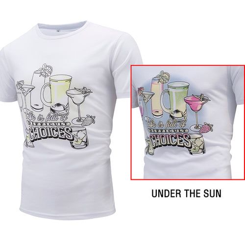 Fashion Photochromism T-shirt With Cocktail Print