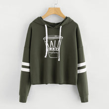 Load image into Gallery viewer, Women Casual Long Sleeve Letter Print Hoodies Short Blouses Tops