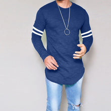Load image into Gallery viewer, Fashion Autumn Men&#39;s Slim Long Sleeve Shirt Striped Print Shirt Blouse Top