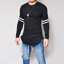 Load image into Gallery viewer, Fashion Autumn Men&#39;s Slim Long Sleeve Shirt Striped Print Shirt Blouse Top