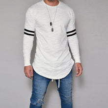 Load image into Gallery viewer, Fashion Autumn Men&#39;s Slim Long Sleeve Shirt Striped Print Shirt Blouse Top