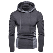 Load image into Gallery viewer, Men Hoodies Long Sleeve Sweatshirt Fashion Fold Zipper Pocket Cotton Puoover Casual Hip Hop