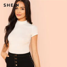 Load image into Gallery viewer, SHEIN Modern Lady Weekend Casual Rib Knit Crop Round Neck Slim Fit Long Sleeve Pullovers T-shirt 2018 Autumn Women Tshirt Top