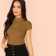 Load image into Gallery viewer, SHEIN Modern Lady Weekend Casual Rib Knit Crop Round Neck Slim Fit Long Sleeve Pullovers T-shirt 2018 Autumn Women Tshirt Top