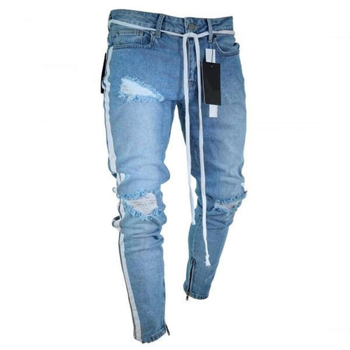 2018 New Trend Jeans Fashion Men#39;#39;s Jeans Trousers Hole Pants