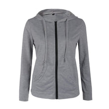 Load image into Gallery viewer, Women Hoodies Solid Casual Sweatshirts Women Winter Autumn Long Sleeve Jacket Zipper Hooded Coat Tops Solid Zip Up Sweatshirt