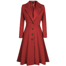 Load image into Gallery viewer, Sisjuly Vintage Long Trench Coats Women Autumn Winter Windbreaker Elegant OL Fashion England Black Overcoats Casual Swing Coat