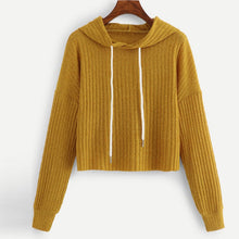 Load image into Gallery viewer, Womens Fashion Pure Color  Hoodie Short Sweatshirt Tops Sweatshirt