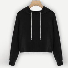 Load image into Gallery viewer, Womens Fashion Pure Color  Hoodie Short Sweatshirt Tops Sweatshirt