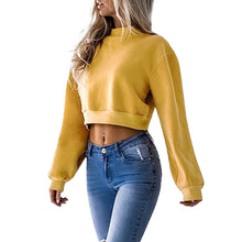 Load image into Gallery viewer, Women's Winter Long Sleeve Sweatshirt Solid Tops Short Blouse