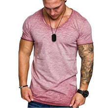 Load image into Gallery viewer, Mens Slim Fit O-Neck Short Sleeve Muscle Tee Shirts Casual T-shirt Tops Blouse Gym Sports Running Sweatshirt