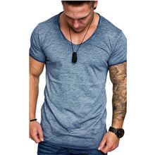 Load image into Gallery viewer, Mens Slim Fit O-Neck Short Sleeve Muscle Tee Shirts Casual T-shirt Tops Blouse Gym Sports Running Sweatshirt