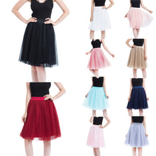 Load image into Gallery viewer, Women 4 layers Mesh Tulle Skirt Pleated Princess Skirt Mesh Bubble Skirt