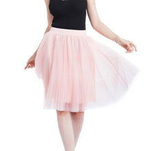 Load image into Gallery viewer, Women 4 layers Mesh Tulle Skirt Pleated Princess Skirt Mesh Bubble Skirt