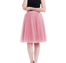 Load image into Gallery viewer, Women 4 layers Mesh Tulle Skirt Pleated Princess Skirt Mesh Bubble Skirt