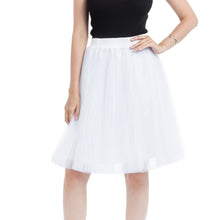 Load image into Gallery viewer, Women 4 layers Mesh Tulle Skirt Pleated Princess Skirt Mesh Bubble Skirt