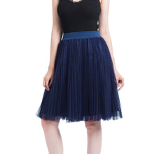 Load image into Gallery viewer, Women 4 layers Mesh Tulle Skirt Pleated Princess Skirt Mesh Bubble Skirt