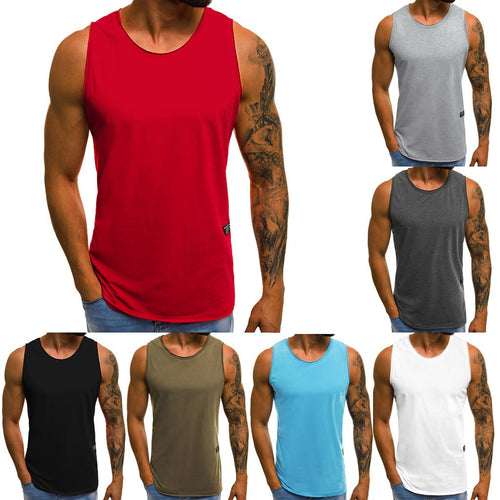 Fashion Personality Men's Summer Casual Slim Sleeveless T Shirt Top Blouse