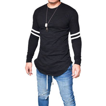 Load image into Gallery viewer, MEN LONG SLEEVE THIN TOPS ROUND NECK CASUAL T-SHIRT IRREGULAR BLOUSE SIZES S-3XL