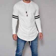 Load image into Gallery viewer, MEN LONG SLEEVE THIN TOPS ROUND NECK CASUAL T-SHIRT IRREGULAR BLOUSE SIZES S-3XL