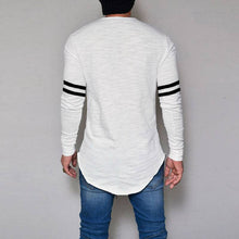 Load image into Gallery viewer, MEN LONG SLEEVE THIN TOPS ROUND NECK CASUAL T-SHIRT IRREGULAR BLOUSE SIZES S-3XL