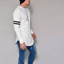 Load image into Gallery viewer, MEN LONG SLEEVE THIN TOPS ROUND NECK CASUAL T-SHIRT IRREGULAR BLOUSE SIZES S-3XL
