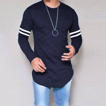 Load image into Gallery viewer, MEN LONG SLEEVE THIN TOPS ROUND NECK CASUAL T-SHIRT IRREGULAR BLOUSE SIZES S-3XL