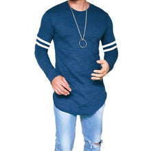 Load image into Gallery viewer, MEN LONG SLEEVE THIN TOPS ROUND NECK CASUAL T-SHIRT IRREGULAR BLOUSE SIZES S-3XL