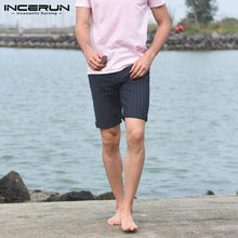 Load image into Gallery viewer, Casual Men Shorts Beach Shorts Bermuda Male Fashion Cotton Knee Length Stripe Slim Fitness Fashion Pantalon Summer Clothing 5XL