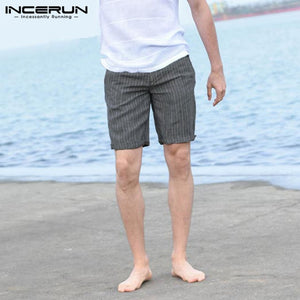 Casual Men Shorts Beach Shorts Bermuda Male Fashion Cotton Knee Length Stripe Slim Fitness Fashion Pantalon Summer Clothing 5XL