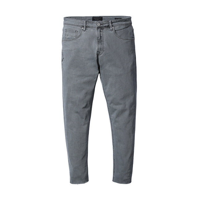 SIMWOOD 2019 Spring Summer New Jeans Men Casual Slim Fit Ankle-Length Denim Pants Unfinished Hem Jeans Plus Size 180077